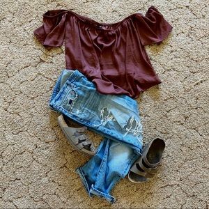 AE Boho Off the Shoulder Top